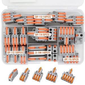 40PCS Lever Wire Connector,1 in i Out-1 in 5 Out Wire Splitter,Compact Wire Connectors Splicing Connectors for Circuit Inline 28-12 AWG
