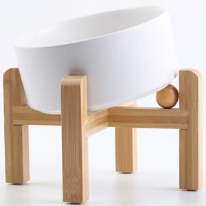 Petygooing White Elevated/Raised 15°Slanted Ceramic Dog Bowl for Small and Medium Breeds, Tilted Anti Slip Pet Feeding Bowl,Food Water Dish with Stand for Cats and Dogs (28 OZ/3.6 Cups)