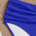 Eomenie Bikini Sets for Women Color Block Two Piece Bathing Suit V Neck Tie Back Swimsuit,XL