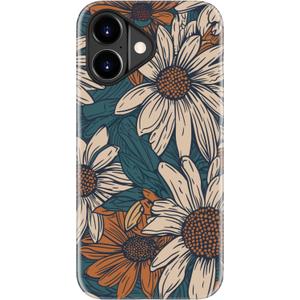 for iPhone 17 Case, Wireless Charging Compatible, Dual-Layer Protection with Stylish Wildflower Design, Soft Silicone + Hard Shell, Cute Chic Phone Cover for Women - Floral Daisy Pattern