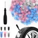 3 x 100PCS Tire Screw Plug Repair Kit,Self-Service Tire Repair Kit Includes 3 Sizes of Screw in Tires Plugs & Screwdriver for Quick Repairs,Professional Tires Repairs Rubber Nail (EXP 07/31/26)
