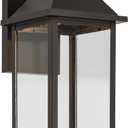 Kichler Prin 1-Light Outdoor DarkSky Wall Light, Updated Traditional Light with Clear Glass in Black, for Porch, Patio or Garage (16.75" x 6.75"), 59158OZDS