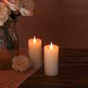 TECHLONG Flameless Candles Battery Operated with Remote Timer, 3D Moving Flame Flickering, Last 400+ Hours, 2" x 4" Ivory Real Wax Electric LED Candle for Christmas Home Wedding Decor, 2 Pack