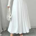 GORGLITTER Women's Flowy Ruffle Maxi Skirt High Waisted Elegant Going Out A Line Skirts (S)