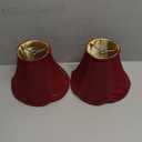 GOSO 8" Scalloped Lamp Shades Set of 2 Small Mini, 4"8" 6.4" Spider Burgudy Red Victorian Lampshade for Table Lamps,Wall Lamp Bell Lamp Shade Repalcement, Faux Silk Lampshades Art Deco & Modern