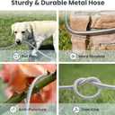 Giraffe Tools Garden Hose 100ft x 5/8", 304 Stainless Steel Metal Water Hose, No Kink Garden Water Hose with 9 Pattern Spray Nozzle, Flexible, Lightweight, Kink Free Hose for Yard, Outdoor