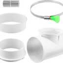 90 Degree Dryer Vent Elbow Connector with Airtight Silicone Gasket - Heat-Resistant Hard Plastic Duct Adapter for Tight Spaces, Tool-Free Installation for Semi-Rigid/Flexible Hoses (White)