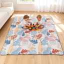 71"59" Baby Play Mat, Premium Thicker Foam Floor Mat, Bohemian Non-Slip for Infants & Toddlers, Foldable Machine Washable Crawling Mat