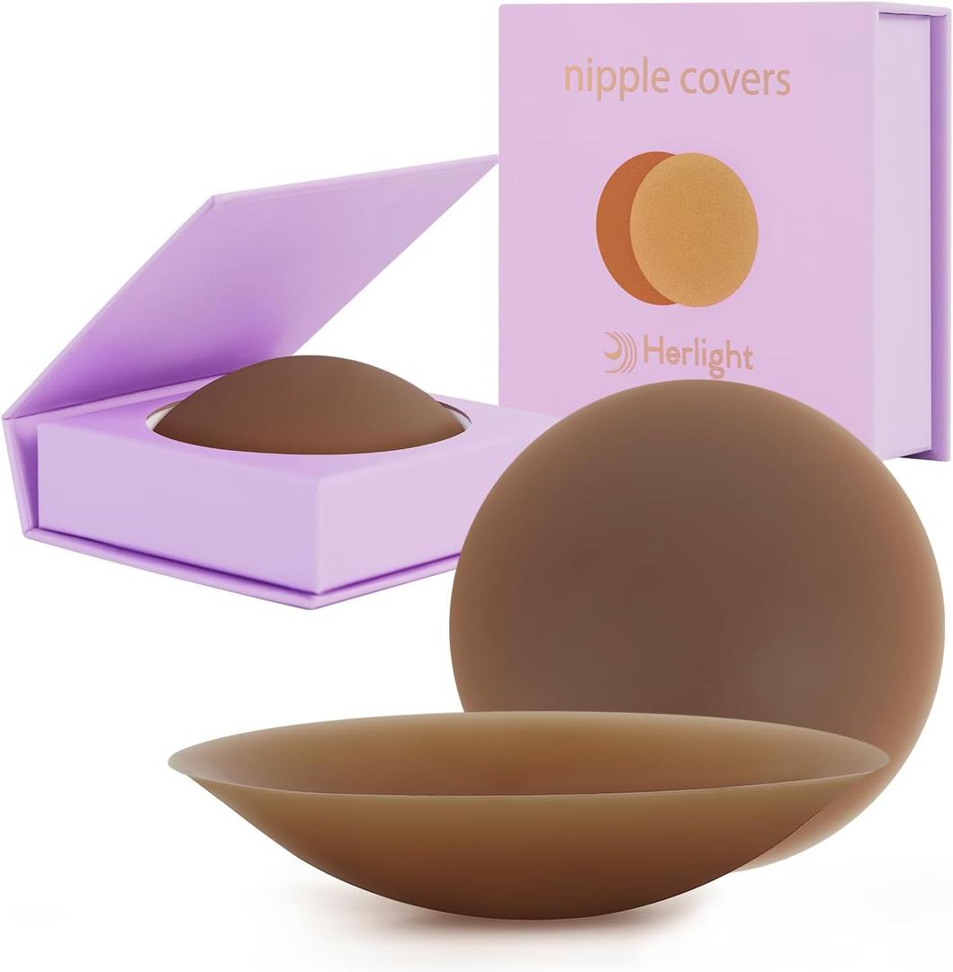 Nipple Covers for Women, Reusable Seamless No-Show Silicone Covers (S)