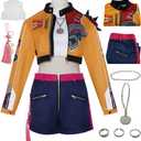 Costume Outfit Jacket Vest Necklace Pants Adults Womens Uniforms Outfits, (X-Small)