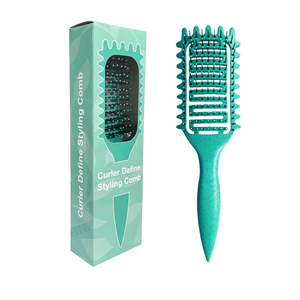 Curl Defining Brush, Vented Curly Hair Brush Defining for Shaping and Defining Curly Hair for Women and Men (Green) 2 Packs