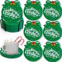 12 Pack Christmas Felt Coasters - Absorbent Felt Coasters for Tea, Coffee, Decorative Holiday Supplies