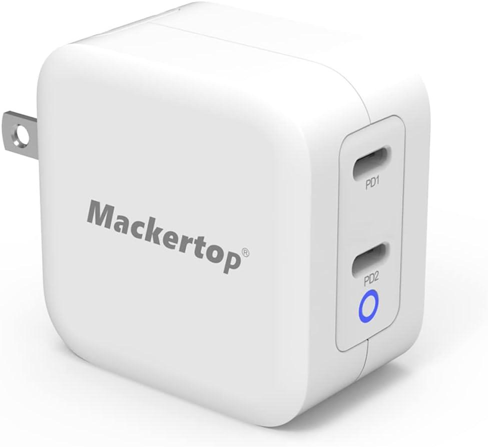 40W Dual-Port USB C Charger - Charge Two Devices Simultaneously, 20W Per Port, Compact and Safe - Compatible with iPhone 14/13/12, iPad, Samsung Galaxy, Google Pixel, AirPods Pro, and More