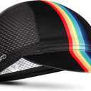 Hikenture Cycling Cap,Cooling Skull Cap Bike Hat with Sun Visor, Summer Breathable Helmet Liner Biking Cap for Men Women (One Size, Black)