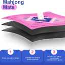 KUNTE Mahjong Mat for Table, Pink, 32x32 Inch | American Mahjong Mat with Printed Rules, Non-Slip, Quiet and Foldable, Includes Portable Tote Bag