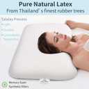 Talatex Ultra Slim 100% Natural Premium Ultra Thin Latex Pillow, Flat Pillows for Sleeping Helps Relieve Pressure, No Memory Foam Chemicals, Perfect Package Best Gift (2.7"H (Standard))
