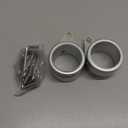 Anovo Flag Pole Rings, Aluminum Alloy Flag Pole Clips Swivels 360 Rotating Anti Wrap Mounting Ring with Carabiner, Flag Pole Kit Parts (:1.25 Inch -Pack of 2(Silver))