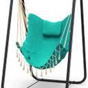 G TALECO GEAR Hammock Chair with Stand,Heavy-Duty and Rustproof Hanging Chair with Stand,Hammock Swing Chair Stand,for Indoor Outdoor Patio Yard Garden Porch (Aqua)