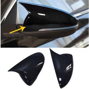 New Rear View Mirror Outside Housing Wing Mirror Cover Cap for Kia Forte k3 2019 2020 2021 2022 2023 2024 - ABS Bright Black Sport Interior Accessories