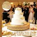 Cake Stand, Metal Round Cupcake Dessert Stand Cake Display Holder Cookies Fruit Serving Tray Decor for Wedding Party Birthday Baby Showers Anniversary (14 in, Dark Gold)