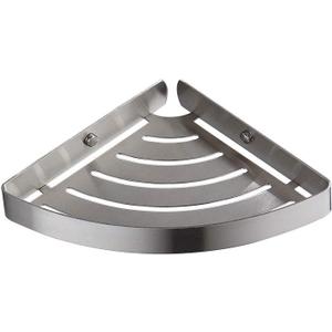 Corner Shower Caddy, Stainless Steel Corner Shower Basket, Brushed Nickel Soap Holder & Shampoo Shelf, Rust-Proof Wall Mounted Bathroom Soap Dish, Brushed Satin Nickel