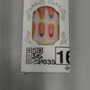 French Tip Colorful Press on Nails Almond - Spring Fake Nails Press ons Nail Tips Acrylic Nail Art Kit Glue on Nails Full Cover Glossy False Nails Stick on Nails for Women