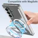 for Galaxy Z Trifold Case Compatible with MagSafe, Bulit-in Dual Hinge Protection & Strong Magnetic Ring, Crystal Anti-Yellowing Slim Thin Phone Cover for Samsung Galaxy Z Trifold (Clear)