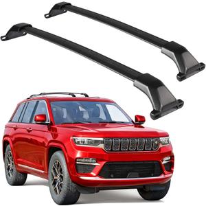 Roof Rack Cross Bars Compatible with Jeep Grand Cherokee 2022-2026/Grand Cherokee L 2021-2026 Heavy-Duty Aluminum Crossbars Rails Rooftop Bike Snowboard Skiboard Luggage Rack Cargo Carrier