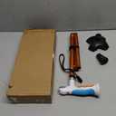 BigAlex Folding Walking Cane with Two Led Lights for Elderly Solid Base Adjustable Walking Stick with Carrying Bag for Men Women (Orange)