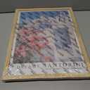 2 x Natural Oak Tropical Island Frame Wall Art, 12x16inch White and Blue Architectural Pink Flower Canvas Wall Printed Matter, Classic City Landmark Wall Decoration Office Bedroom Living Room