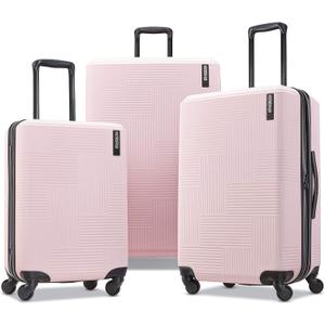 American Tourister Stratum XLT Expandable Hardside Luggage with Spinner Wheels, Pink Blush, 3-Piece Set (20/24/28) (3-Piece Set (20/24/28), Pink Blush)