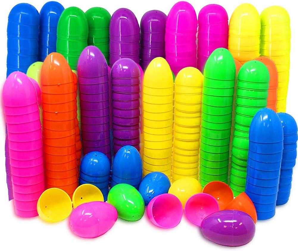 100 Pack Bulk Easter Eggs, Plastic Easter Eggs Assortment - 2.4" Bright Colors Easter Eggs For Filling Candy Treats, Easter Party Favor, Easter Eggs Hunt Easter Basket Stuffers Fillers