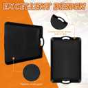 3 Pack Black Serving Tray with Handles 20.5"x13.4" Large Plastic Rectangular Ottoman Multi Purpose Kitchen Food Tray for Coffee Table, Restaurant, Parties