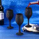 Christmas Wine Glasses Set of 12, Glitter Long Stem Wine Glasses 13.5 oz Glitter Glass Wine Cups for Wedding, Anniversary and Home(Black)