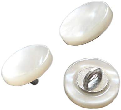 YaHoGa 10PCS 12mm (1/2 inch) Genuine White Mother of Pearl MOP Buttons Bulk White MOP Buttons with Shank for Clothes Suits Coats Sweaters