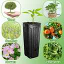 RunNico 50pcs Plastic Deep Plant Nursery Pots,11.8Tall Tree Pots,Black Deep Seedling Container Pots with Drainage Holes for Indoor Outdoor Gardening (3.9" Wx11.8 H)