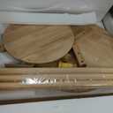 Round End Table,Solid Wood Small Round Table with Lower Shelf,Round Side TableNightstand for Small Spaces,Living Room,Bedroom(Natural)