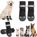 SlowTon Dog Shoes - Waterproof Dog Snow Boots for Winter, Warm Booties with Non-Slip Rubber Sole, Reflective Paw Protector for Dogs Walking on Winter Cold Pavements Rain (Black, 1) (#1 (Width 1.6 inch) for 14-23 lbs)