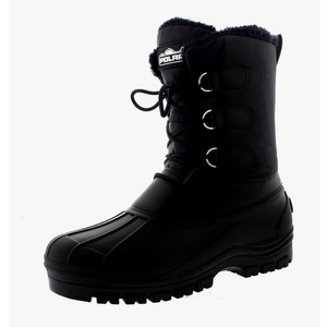Polar Mens Muck Lace Up Short Nylon Winter Snow Rain Lace Up Casual Duck Boots, size 12