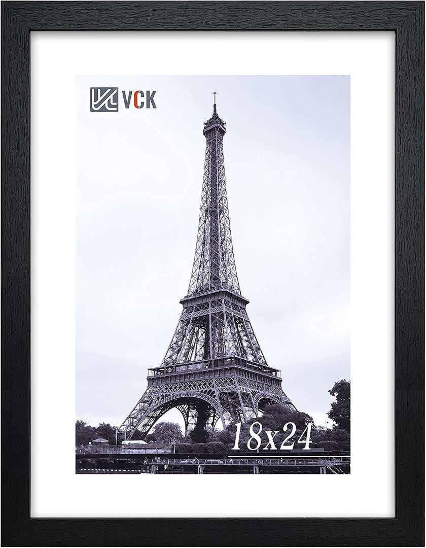 18x24 Poster Frame, Black Wood Picture Frame for Wall Display, 1 Pack