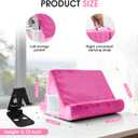 Universal Multi-Angle Tablet Holder - Soft Pad Stand with Net Pocket & Phone Stands for Lap, Knee, Sofa and Bed(Pink)