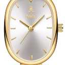 MASTOP Petite Vintage Oval Gold Women’s Watch, Waterproof Elegant Bracelet Watch for Small Wrists Minimalist Easy to Read (Gold White)