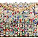 Sweetovo Rhinestones Clutch Purses for Women Chain Shoulder Bags Sparkly Evening Bags for Cocktail Prom Party Wedding