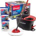 O-Cedar Easywring Microfiber Spin Mop & Bucket Floor Cleaning System + 3 Extra Refills (4 Refills Included)