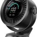KIMMOO Portable Clip on Fan, 100-Speed Rechargeable USB Fan with LED Display, 360° Rotation & Strong Airflow Desk Fan, Up to 17 Hours Small Battery Fan for Outdoor Travel Camping Treadmill Car (Black)