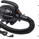 BOMPOW Electric Air Pump for Inflatables, AC (110V), 600W, 20L/min, Black, 4 Detachable Nozzles, Inflator/Deflator, Queen/King Size Air Mattress, Pool Toys, Boat, Raft