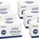 Madisi Golf Pencils, #2 HB Half Pencils, 3.5" Mini Pencils, Pre-Sharpened, 6 Boxes, 864 Count