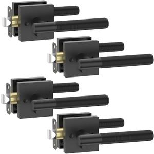 Asidrama 4 Pack Black Privacy Door Handles, Door Lever with Door Knobs Indoor for Bedroom or Bathroom, Heavy Duty Door Handles Interior with Locks for Left Right Sided Doors