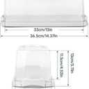 2-Pack Plastic Rectangular Bread Box with Clear Lid, Loaf Cake Keeper, Portable Bread Keeper Storage Container with Handle (White)