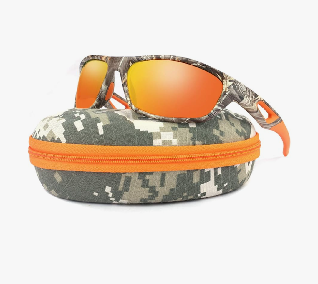 Camo Polarized Wrap-around Sport Sunglasses for Men Women UV400 Driving Fishing Hunting Sun Glasses